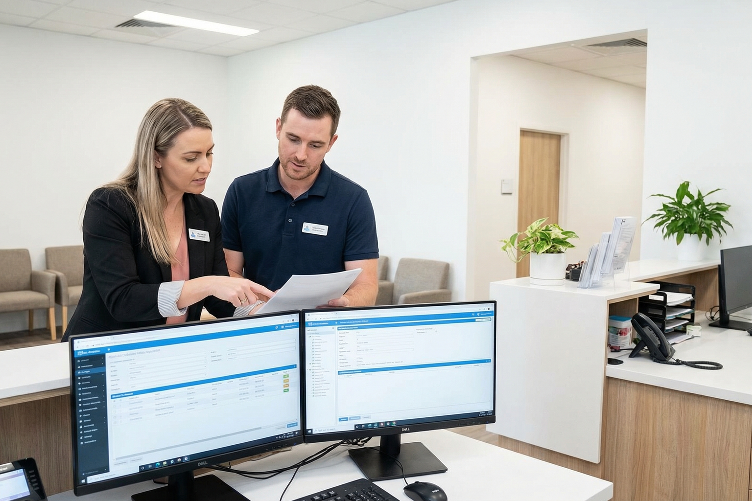 Medical practice manager calculating cost of staff training and turnover